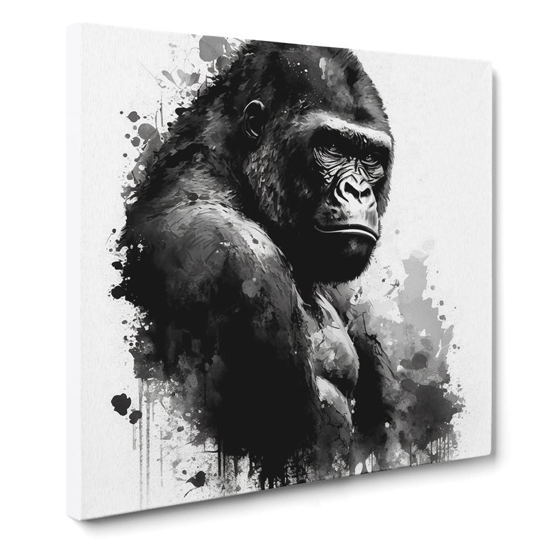 Gorilla Ink Wash No.1 - No Frame Print, 50cm H x 50cm W x 3cm D