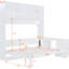 Lit à fixation murale grand format à économie d'espace avec bureau réglable et armoires de rangement, idéal pour un bureau pour matelas de 6 à 8 pouces, rangement, support de poids de 600 lb