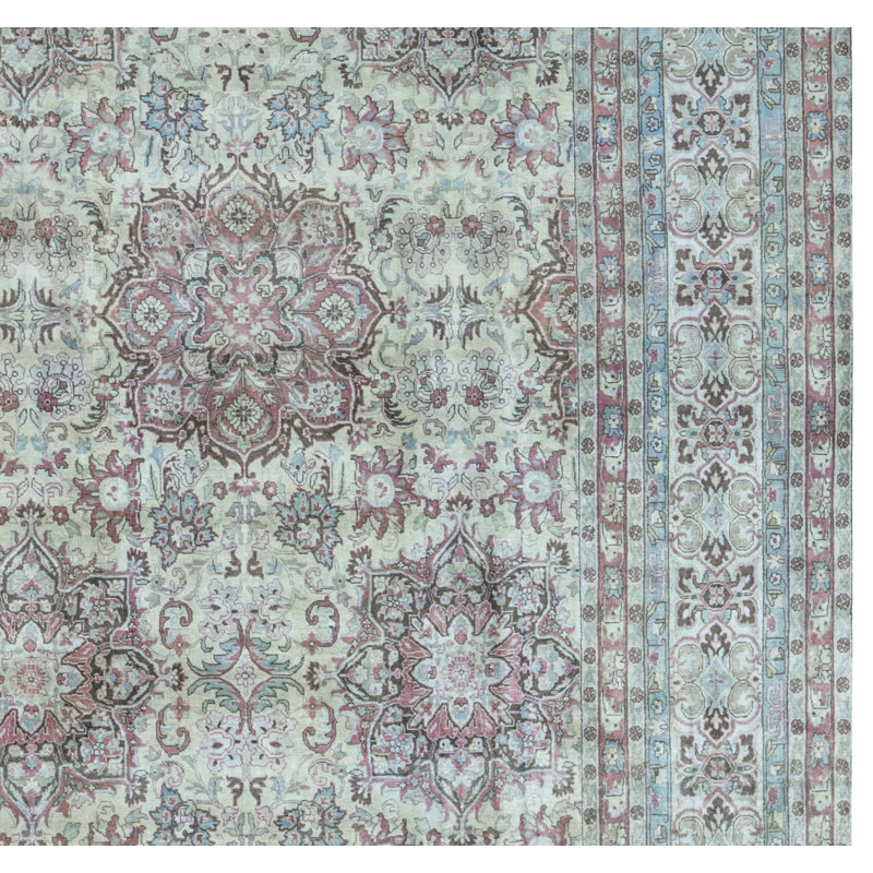 Avalon Wool Oriental Area Rug in Blue/Pink