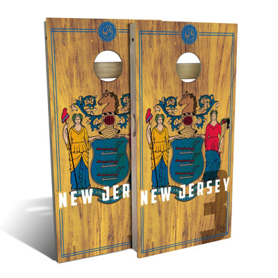 New Jersey State Flag 2.0 Cornhole Board Set | Includes (2) Boards, (8) Bags & Optional Accessories