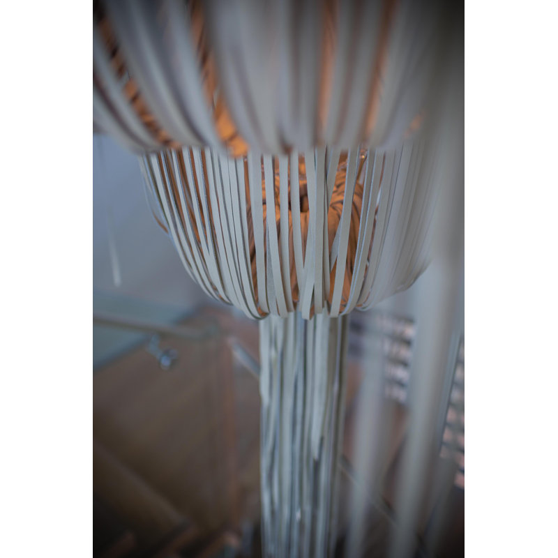 Leather Fringe Chandelier, 98" H x 48" W x 48" D, 7