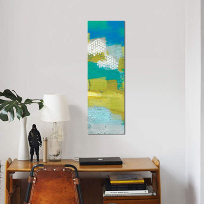 Teal Dot Panels II by Sue Jachimiec - Wrapped Canvas Panoramic Gallery-Wrapped Canvas Giclée