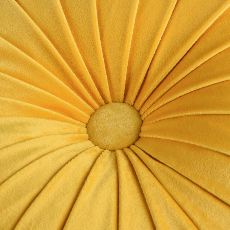 Echo Buttons Velvet Throw Pillow, Yellow