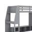 Lit mezzanine en bois avec bureau, étagères à rangement multiples, DEL et portemanteau suspendu-1803279473