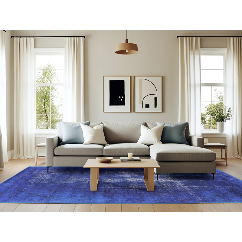 Tapis bleu foncé Rogofsky, Rectangle 6 pi x 9 pi