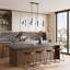 Lustre linéaire très grand en laiton satiné 8 lumières avec accents bronze-804421150-804421144