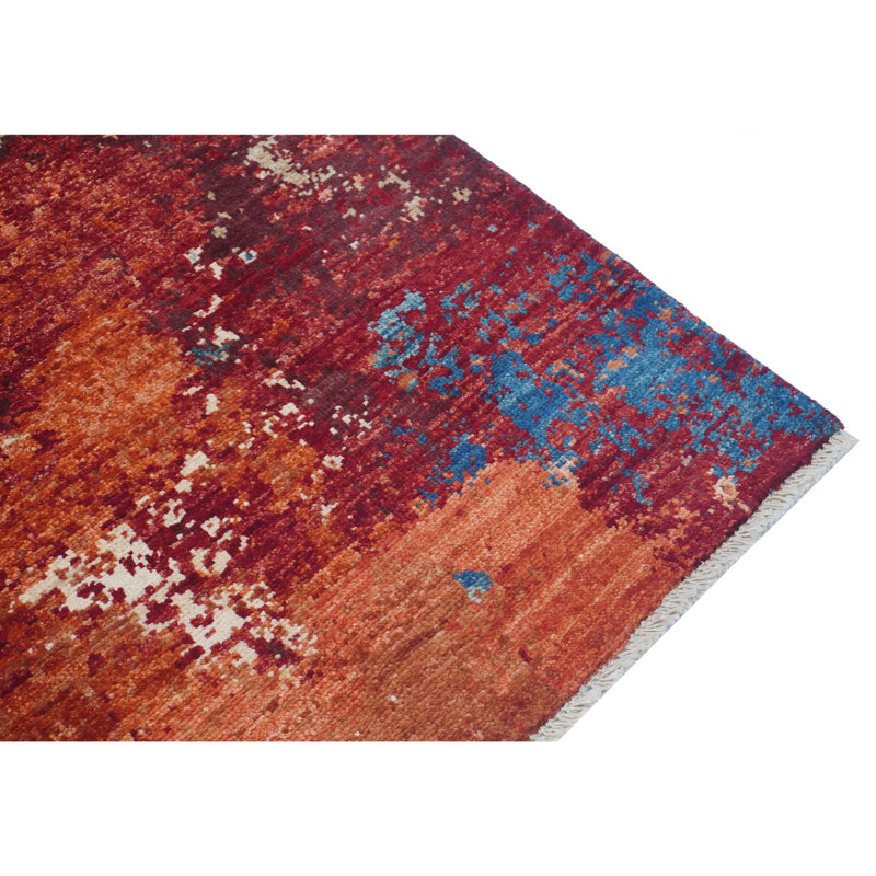 High-Quality Hand-Knotted Red And Multi Area Rug