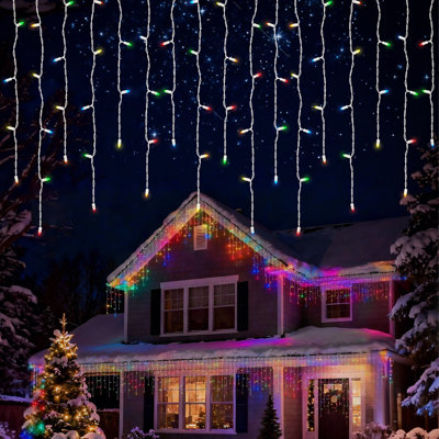 7FT-70 Lights Multicolor Soft Glow Twinkle Mini LED Icicle Lights Commercial Grade Waterproof for Holiday Decoration, Christmas Decors