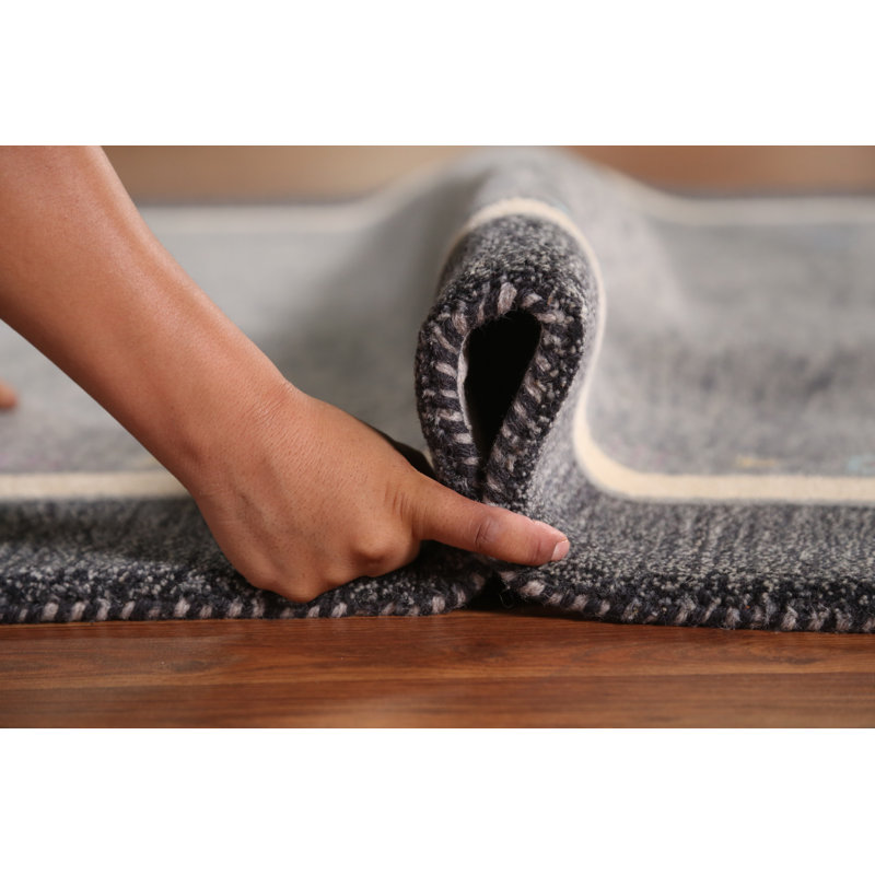 Tapis gris fait à la main Gabbeh