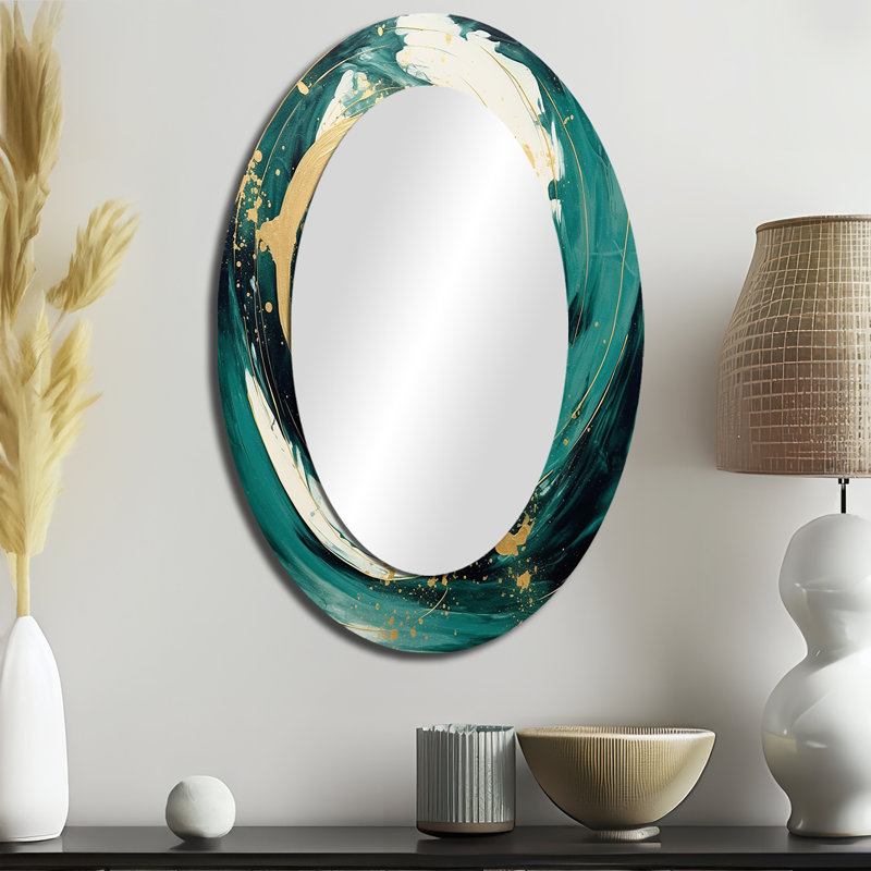 Makeba - Miroir abstrait en métal, 36 po x 24 po