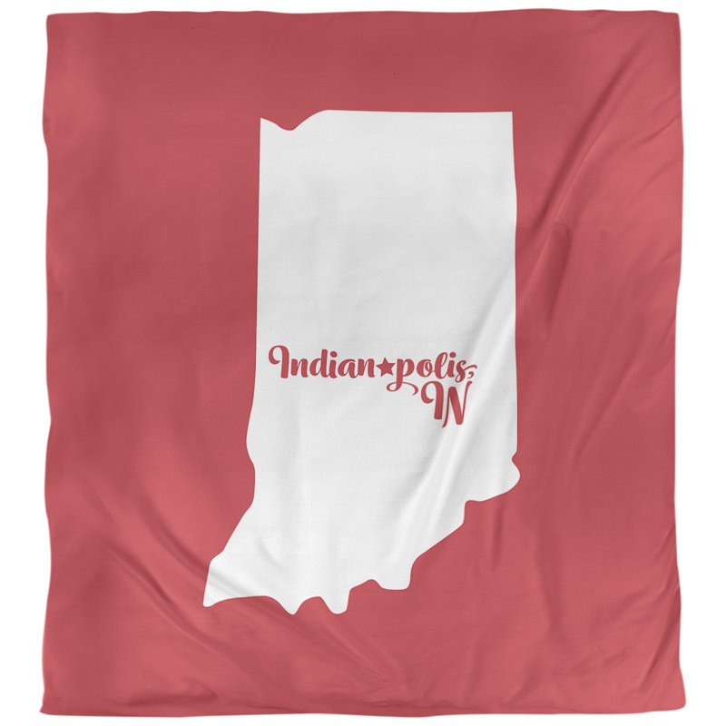 Housse de couette simple polis Indiana, Housse de couette pour grand lit, Rouge, Microfibre