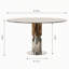 Table de salle à manger ronde en verre trempé avec base en acier inoxydable, 2 à 4 places, peu encombrante