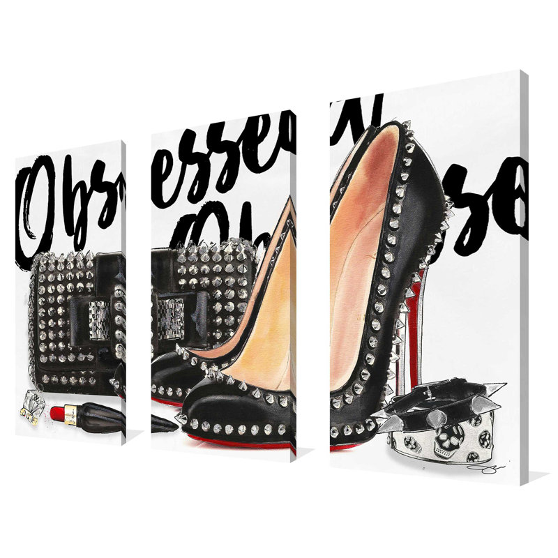 «Obsessed by Jodi», ensemble de 3 reproductions d'art sur toile tendue, H 24 po x l 36 po x P 0,75 po