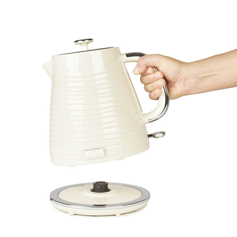 HADEN Devon 1.7L Plastic Electric Tea Kettle, Cream