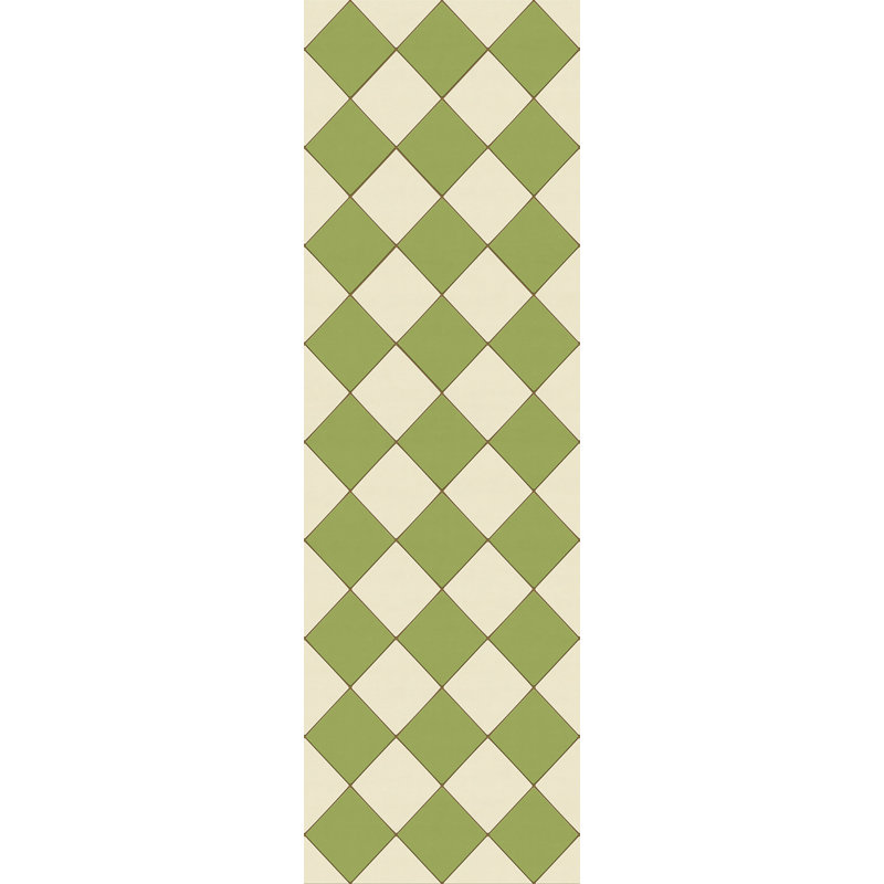 Hooppole Vinyl Checkered Indoor Rug, Runner 2'6" x 8'