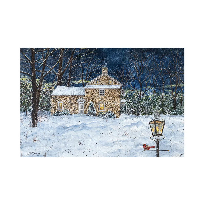 «Stone House» par James Redding - peinture sur toile tendue, H 18 po x l 26 po x P 1,5 po