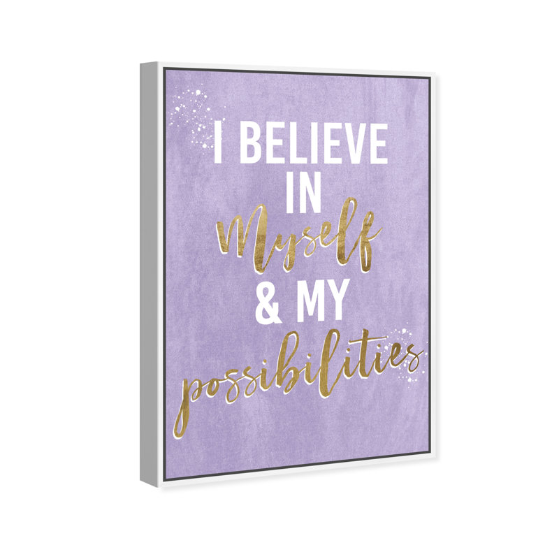 Empowered Women Quotes - Art textuel sur toile, Toile avec cadre blanc, H 36 po x l 24 po