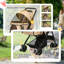 Pet Stroller Dog Foldable Travel Carriage with Reversible Handle Brown-125036848