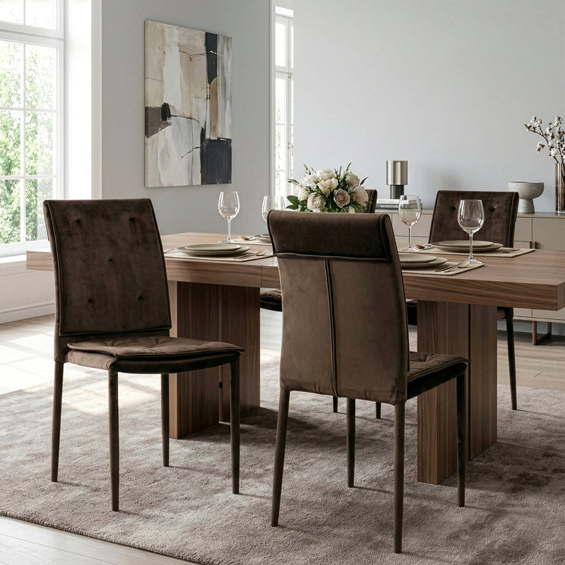 Chaise d'appoint en velours brun Ophelia