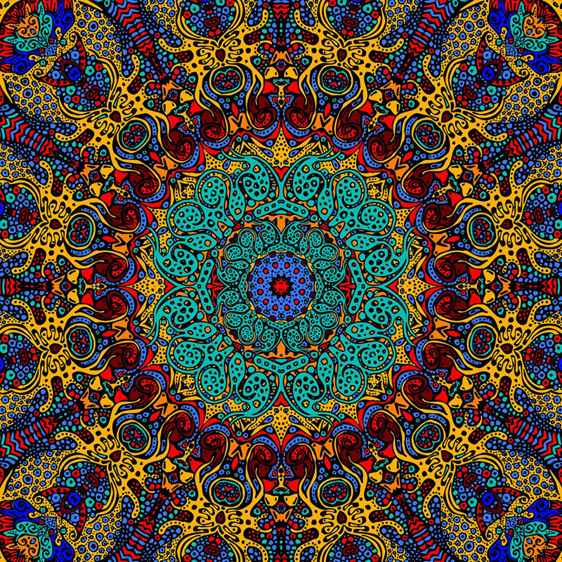 Tapisserie en coton psychédélique 3d burst