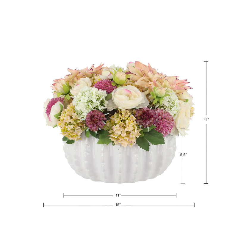 Dahlia and Ranunculus Centerpiece