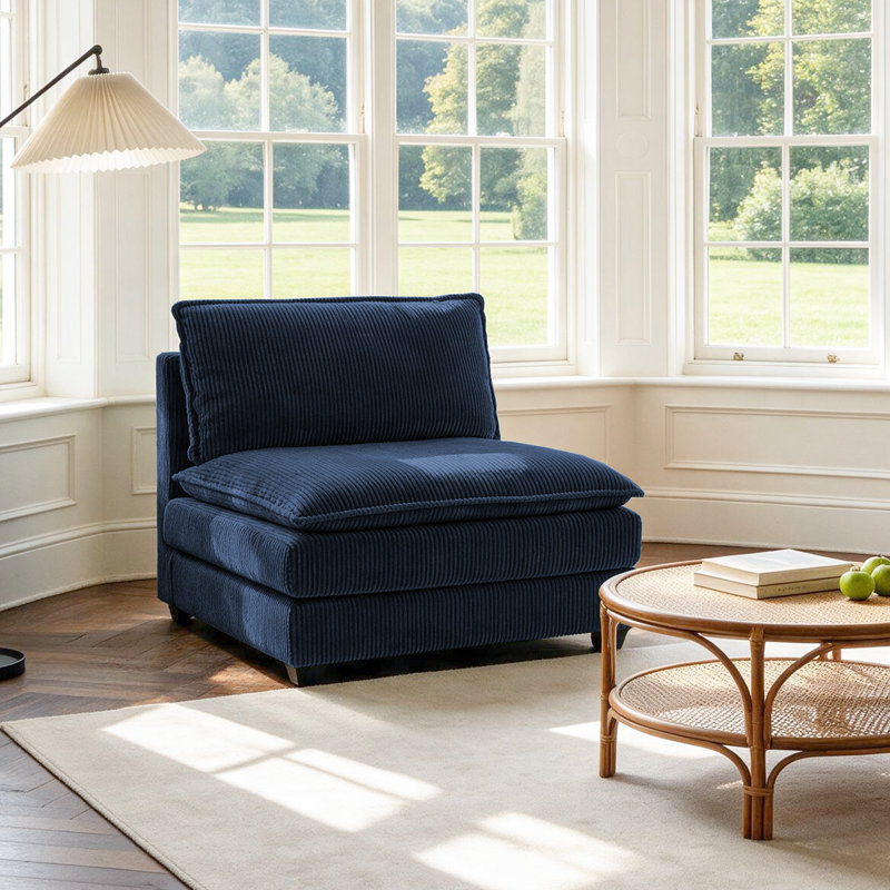 Fauteuil d'appoint sans accoudoirs Lauretta, Navy