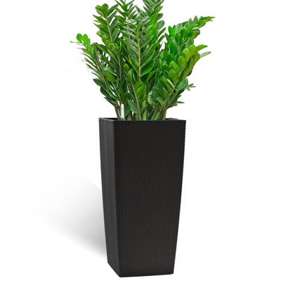 30 In Tall Large Flower Pots Planter With Self-Watering Drainage Holes&Inner Trays Indoor Outdoor Plant Pot With Drain Holes, Water Level Monitor,Inner Bucket For Garden, Patio, Porch, Backyard, Black