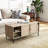Elegant Veener Weaving Design Coffee Table With 4 Sliding Door, Wooden Center Rectangular Table With Symmetrical Design Storage Cabinet