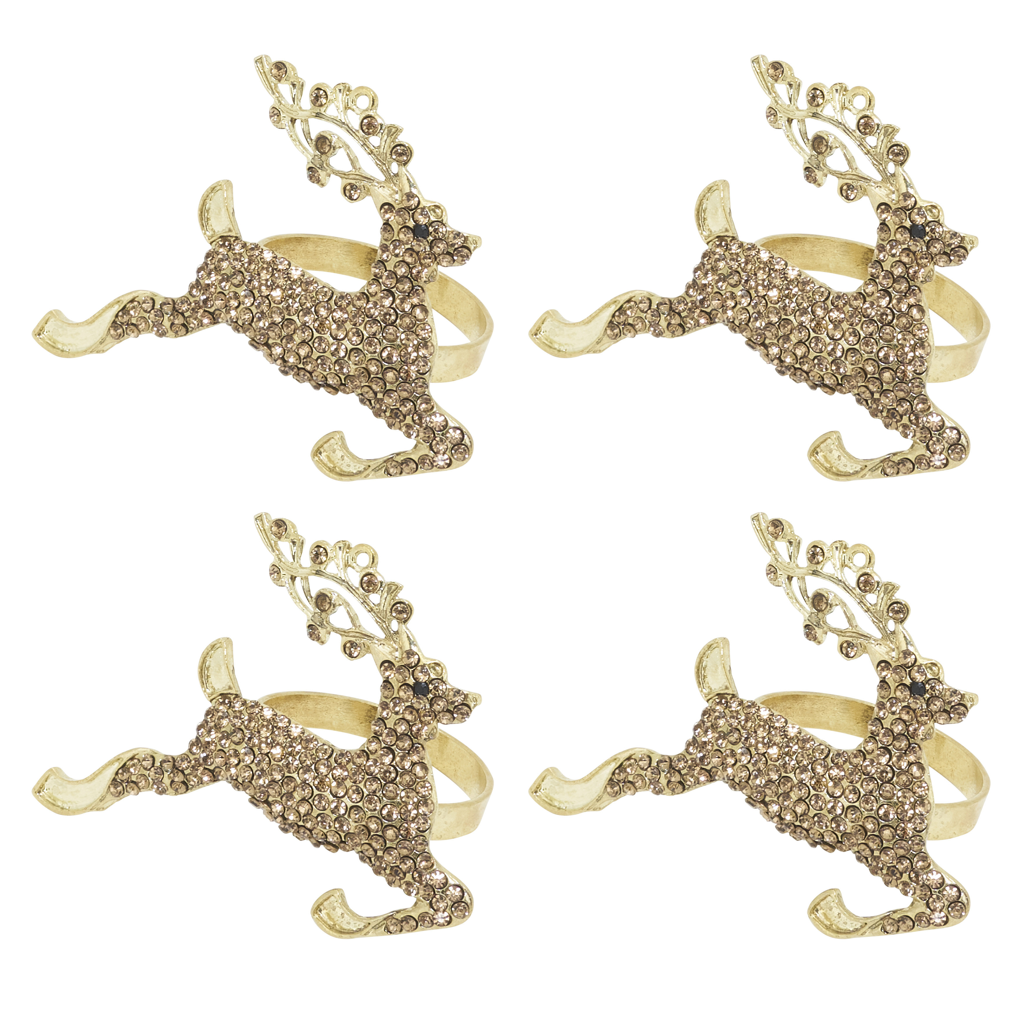 The Holiday Aisle® Beaded Reindeer Napkin Ring (Set of 4) | Wayfair