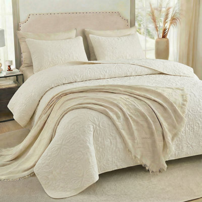 3pcs Luxury Thin Quilt Set - Summer Soft Bedspread ,Cozy Bed Cover, Soft Comfortable Bedding, Bedroom Decor, Family Gift