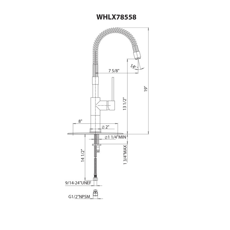 Whitehaus Collection Metrohaus Kitchen Faucet, Polished Chrome