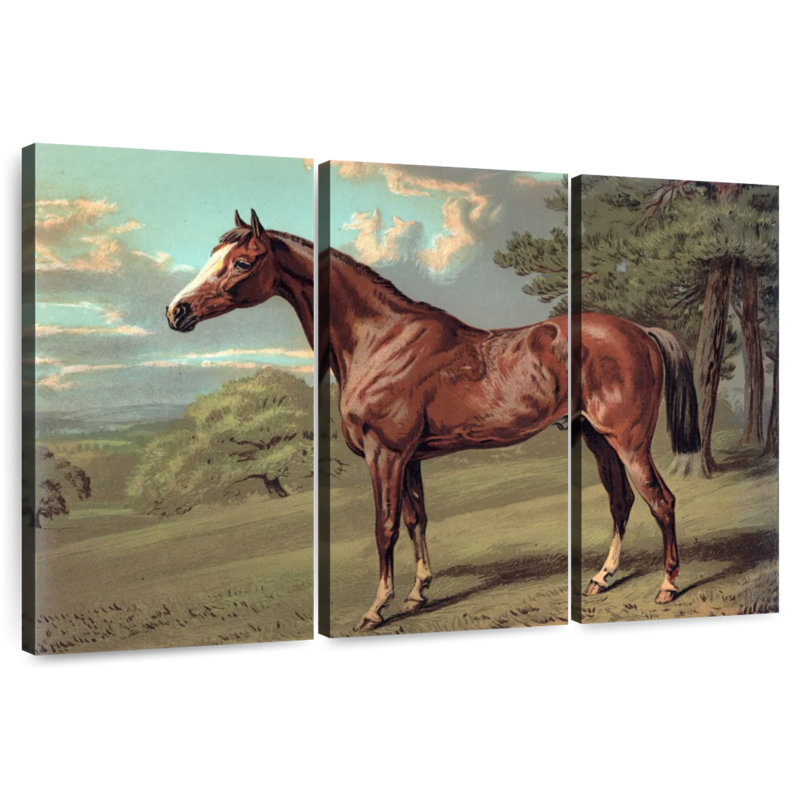 Cheval sauvage rétro, H 20 po x l 33 po