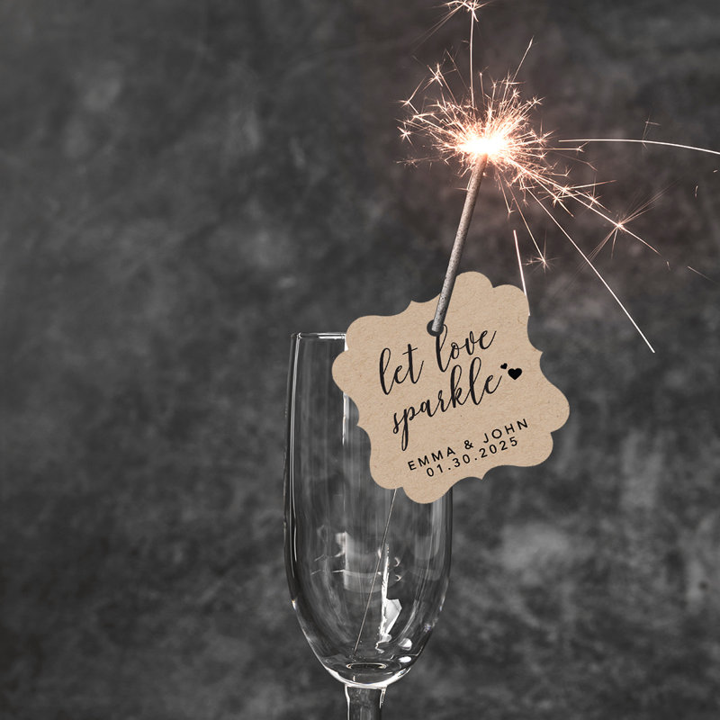 Cadre personnalisé sur mesure Let Love Sparkle, Brun Kraft