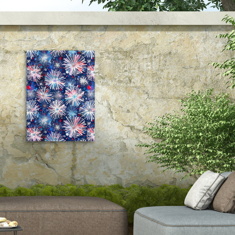 Toile d'extérieur Jess Stempel Fireworks 1, H 18 po x l 24 po