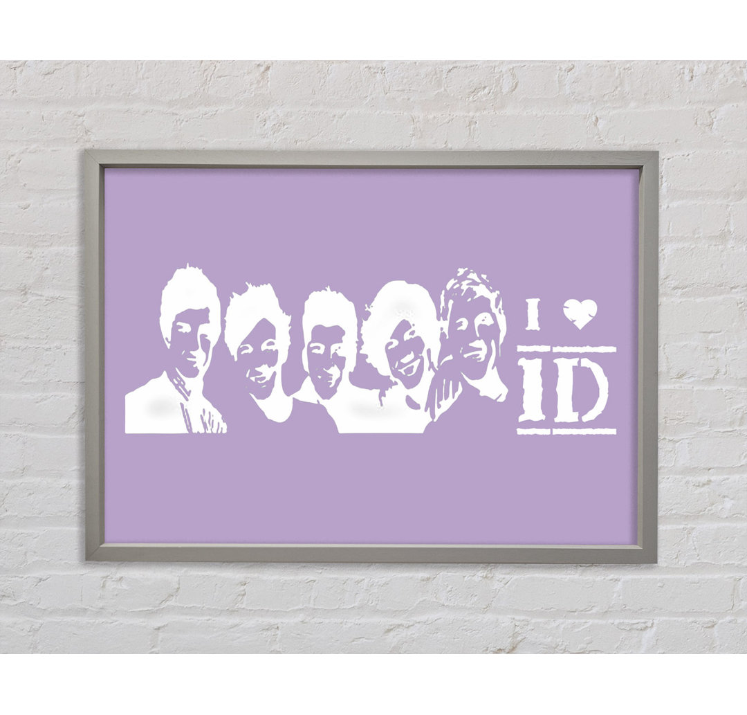 Musik Zitat I Love 1 Direction Lilac Gerahmter Druck