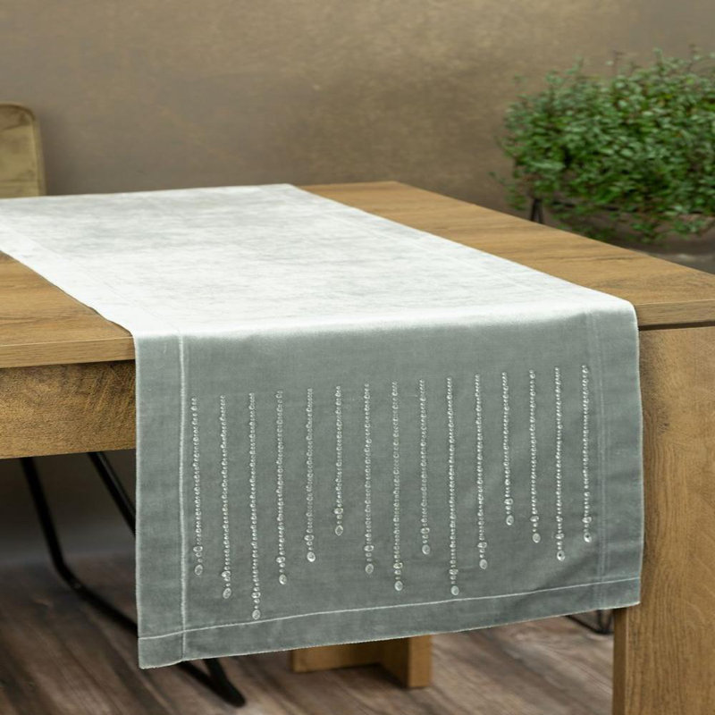 Solid Colour Tablecloth, 35cm W x 140cm L, Silver
