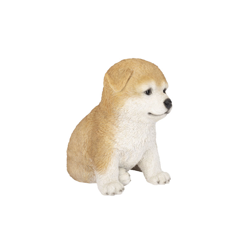  Brown Akita | Handpainted Decorative Puppy Statue for Home & Garden Decor | Premium Polyresin Dog Statue | Gift for Dog Lovers | Weather-Resistant Indoor/Outdoor Decor