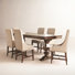 Barlow Trestle Dining Table Set w/ 4 Upholstered Chairs & 1 Buffet