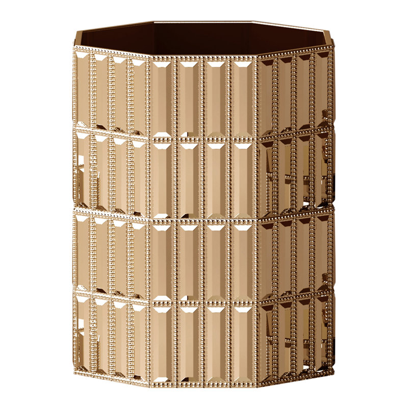 Glitz Resin Open Waste Basket - 2 Gallons, Gold