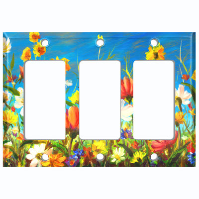 Magnifique plaque murale 3 fleurs