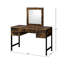 Meuble-lavabo à 4 tiroirs, chêne rustique et métal noir, miroir L 18 po x H 18 po, glissière latérale en métal avec tiroirs de rangement, espace cosmétique