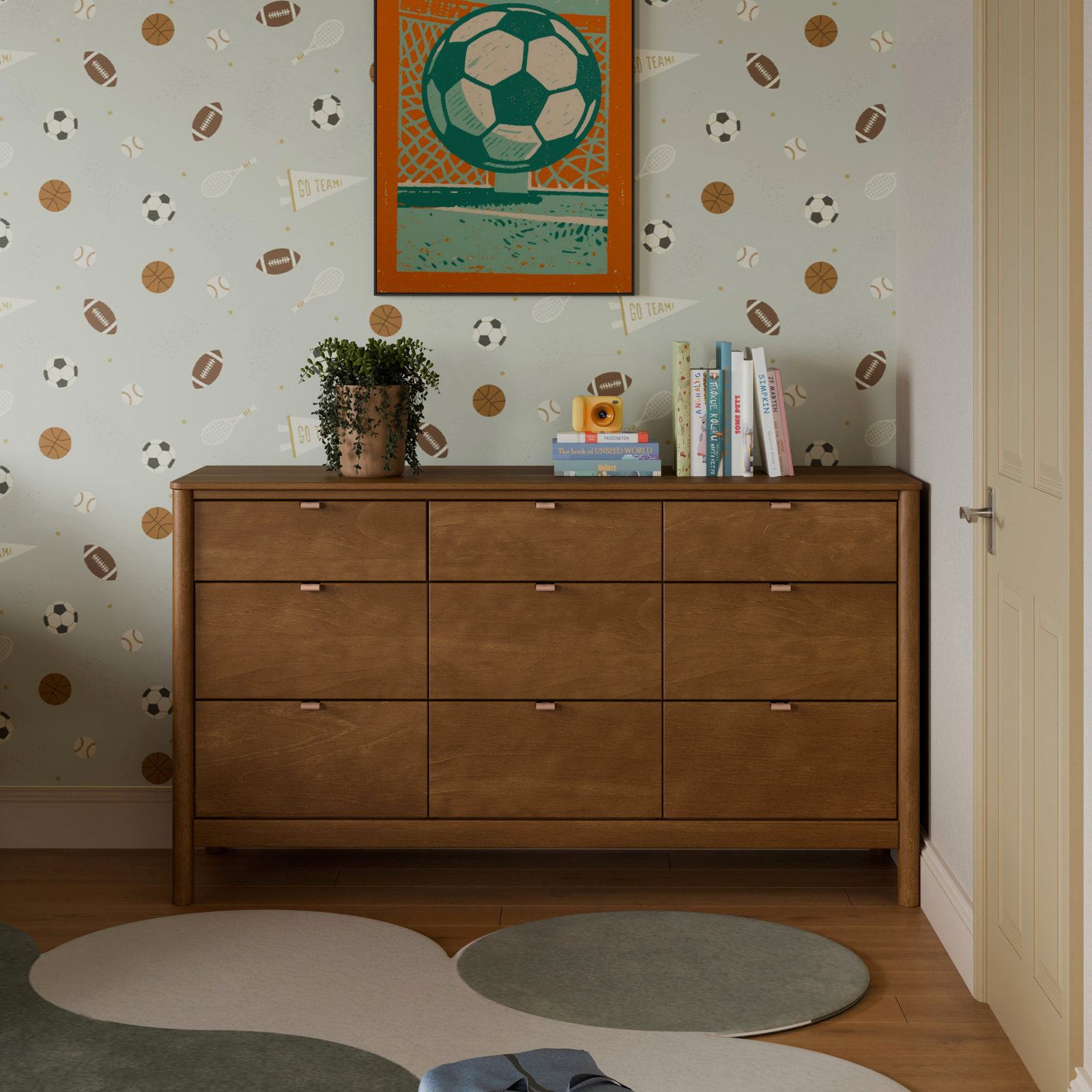 Bondi 9-Drawer Dresser, Natural Walnut