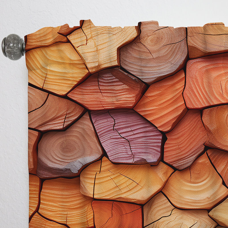 Collage d'arbre orange Millie - rideau en velours moderne - obscurcissant - 1 panneau, L 52 po x L 84 po