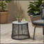 Table d'appoint d'extérieur Boho Chic avec corde résistante aux intempéries, parfaite pour le patio et le balcon