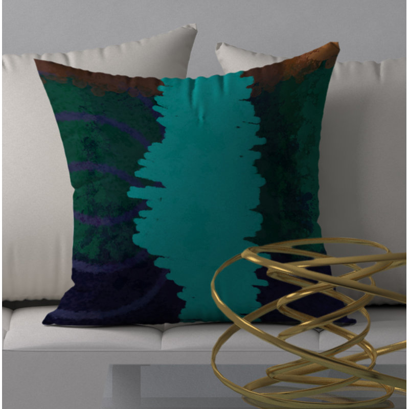 Abstract Reversible Throw Pillow, 24" H x 24" W
