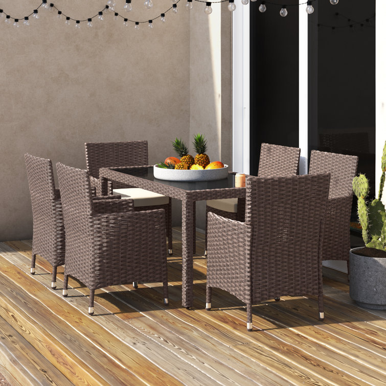 Alani Rectangular 6 - Person 59.1'' Long Dining Set with Cushions, (incomplete, missing pieces)