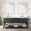 Ensemble de meuble-lavabo double avec comptoir en quartz blanc et robinet-1769768434