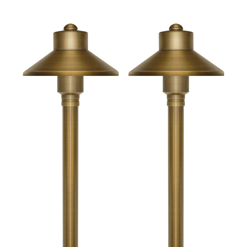 Brass Solid Brass Pathway Light, 19.97" H x 5.15" W x 5.15" D