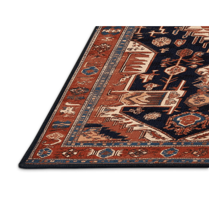 Tapis brun lavable à la machine, Rond 8 pi