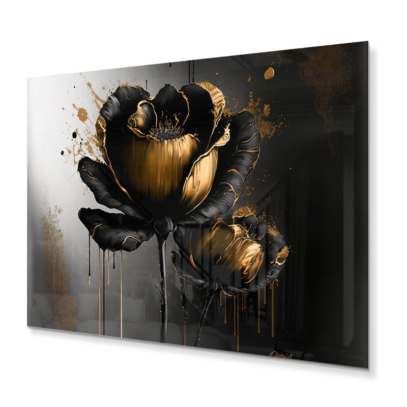 Glam Plants & Flowers Wall Decor on Metal, 12" H x 20" W